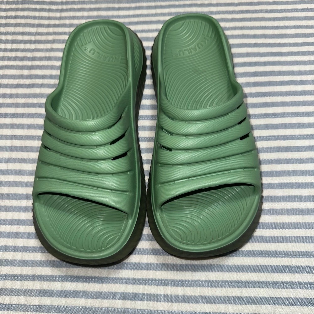 Kuailu‎ Recovery Slides Green Platform Comfort Sandals Mens 9 Womens 11 EU 40